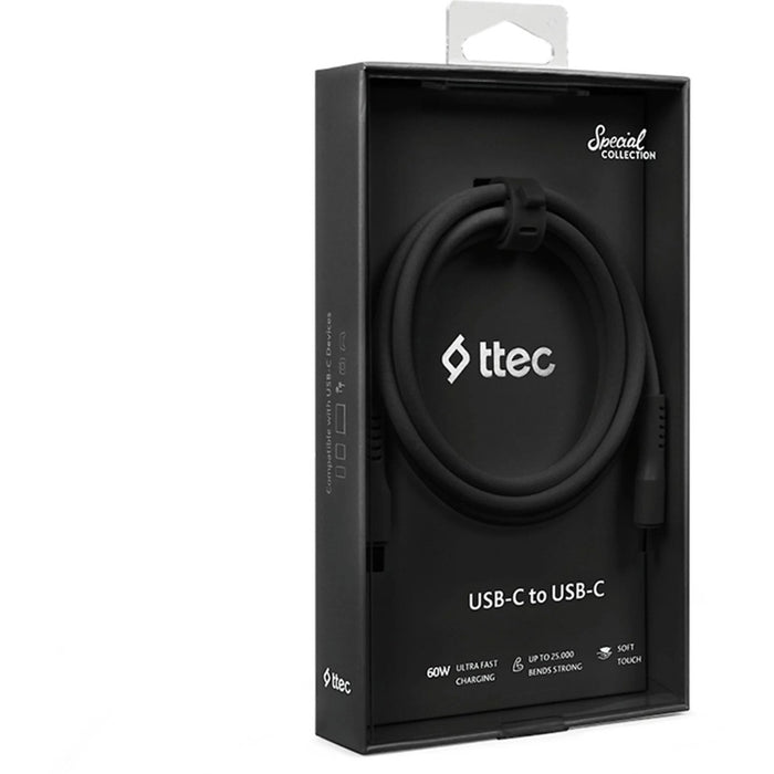 КАБЕЛ TTEC TYPE-C 1.2m 60W BLACK