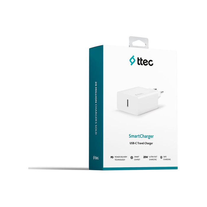 ЗАРЯДНО 220V TTEC 20W PD WHITE
