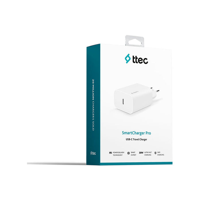 ЗАРЯДНО 220V TTEC 30W PD WHITE