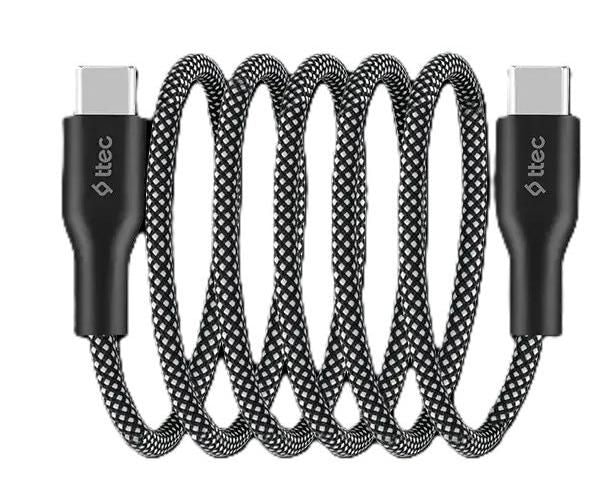 Кабел ttec - AlumiCable Stick, Type-C/Type-C, 60W, сив