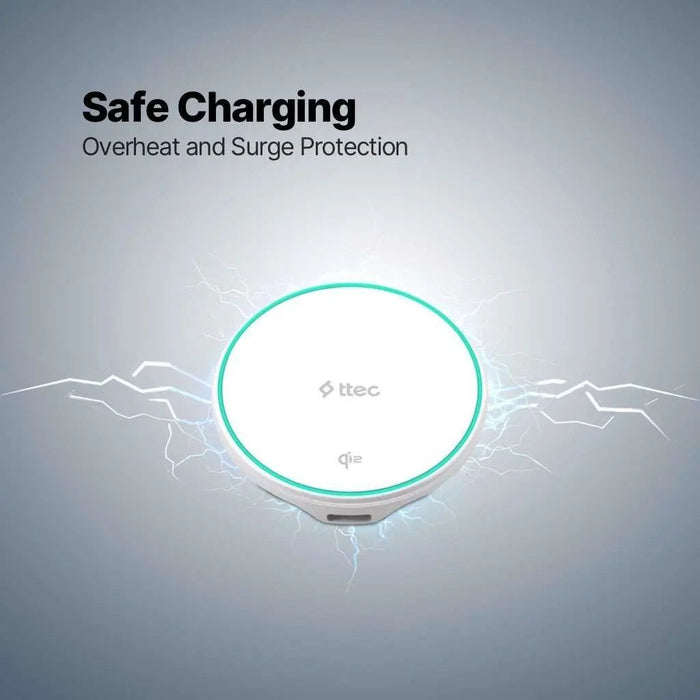 Безжично зарядно Ttec – AirCharger M Pro, 15W, Qi2, бяло
