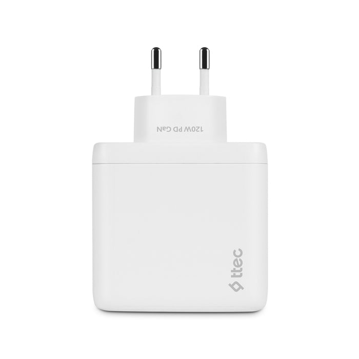 Зарядно устройство ttec - SmartCharger Trio 2SCG04B, 120W, GAN, бяло
