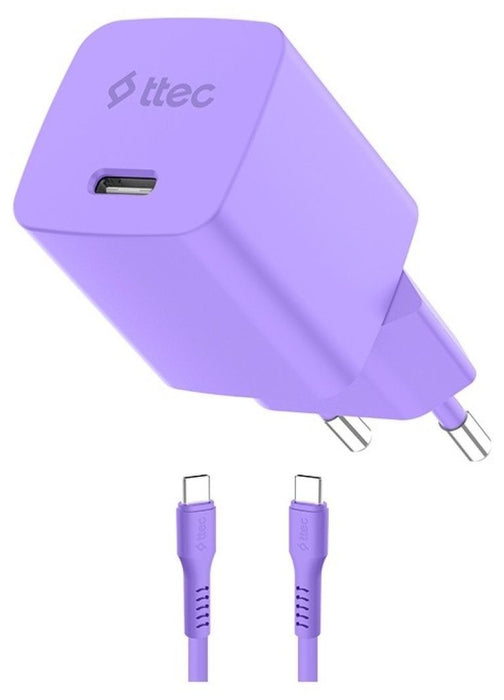 Зарядно устройство ttec - SmartCharger, 45W, USB-C, лилаво