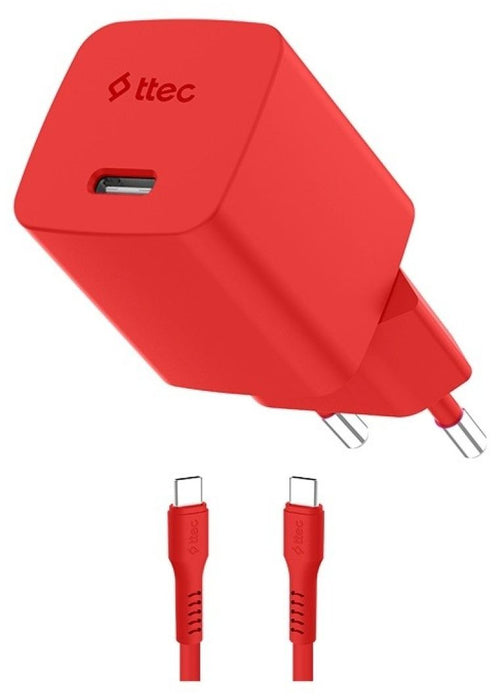 Зарядно устройство ttec - SmartCharger, 45W, USB-C, червено