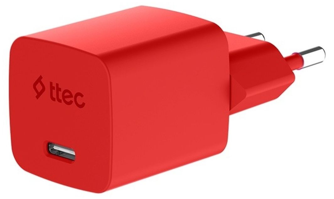 Зарядно устройство ttec - SmartCharger, 45W, USB-C, червено