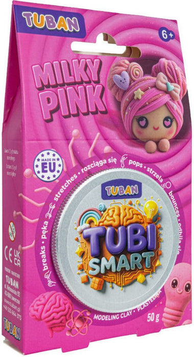 Сензорна маса за моделиране Tuban - Tubi Smart, 50 g, Milky Pink