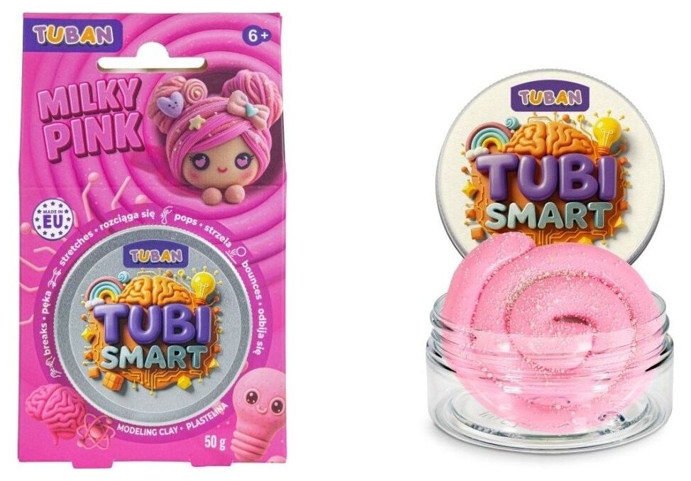 Сензорна маса за моделиране Tuban - Tubi Smart, 50 g, Milky Pink