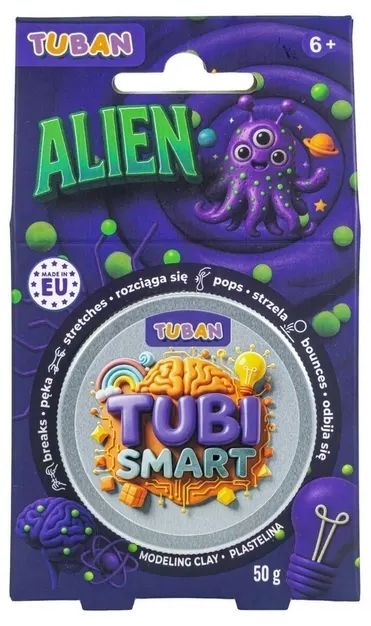 Сензорна маса за моделиране Tuban - Tubi Smart, Alien, 50 g, лилава