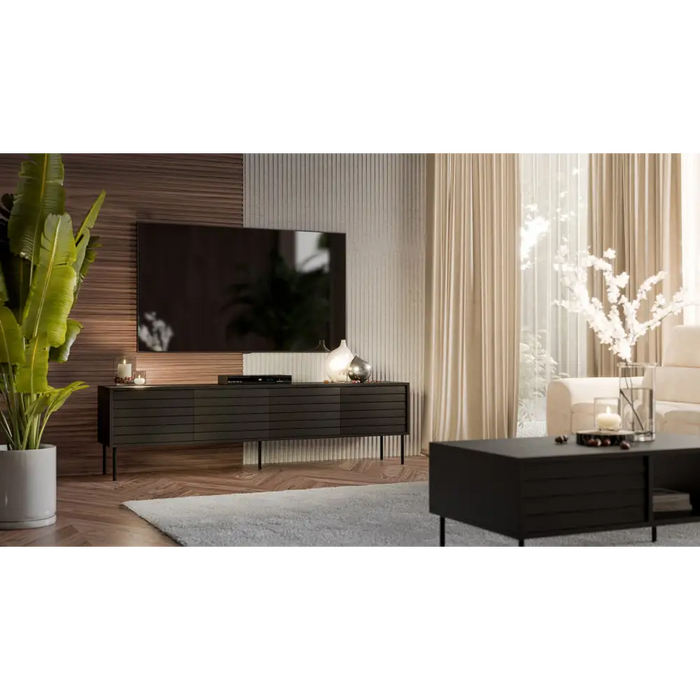 ТВ шкаф Cama CORTINA 4D 200x40x55 черен