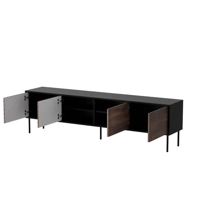 ТВ шкаф Cama CORTINA 4D 200x40x55 черен/орех