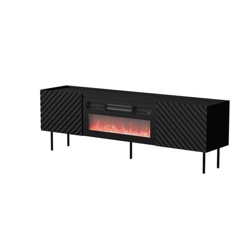 ТВ шкаф Cama LUCCA 180x40x59 черен + черна камина