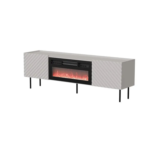 ТВ шкаф Cama LUCCA 180x40x59 кашмир + черна камина