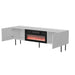 ТВ шкаф Cama LUCCA 180x40x59 бял + черна камина