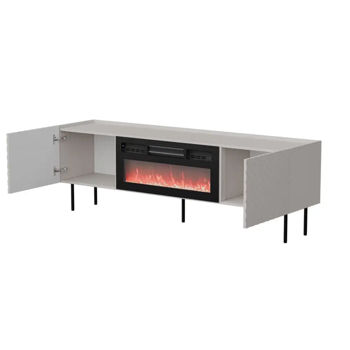 ТВ шкаф Cama LUCCA 180x40x59 кашмир + черна камина