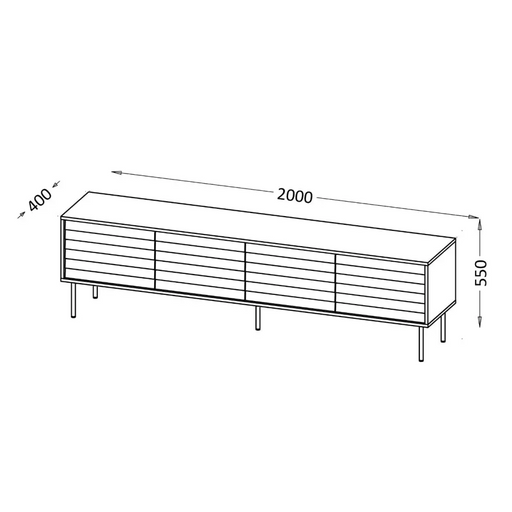 ТВ шкаф Cama CORTINA 4D 200x40x55 черен