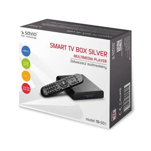 TV SMART плейър SAVIO TV BOX TB S01 SILVER ANDROID 8K 16 2