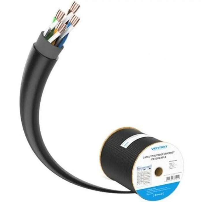 Твърд RJ45 кабел категория 6 UTP Vention IHLB305 Черен 305 m