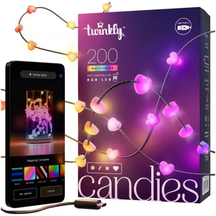 Twinkly Candies LED лампички за коледна елха TWKH200RGB-G 6