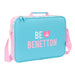 Ученическа Чанта Benetton Unique Розов цвят тюркоаз 38 x 28