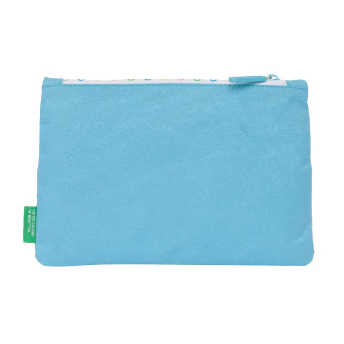 Ученически несесер Benetton Spring Небесно синьо 23 x 16 x