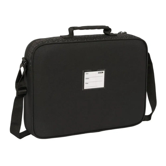 Ученическа Чанта BlackFit8 Old school Черен Сив 38 x 28 x 6