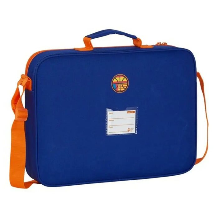 Ученическа Чанта Valencia Basket Син Оранжев (38 x 28 x 6