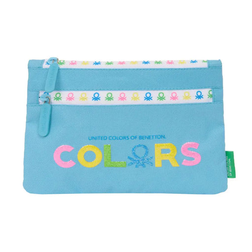 Ученически несесер Benetton Spring Небесно синьо 23 x 16 x