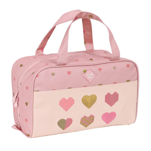 Ученически несесер Glow Lab Hearts Розов 31 x 14 x 19 cm