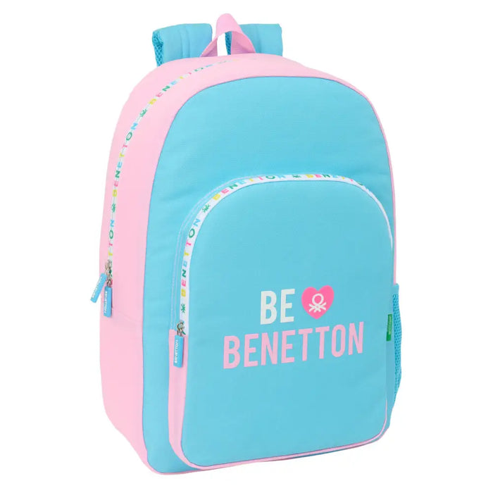 Училищна чанта Benetton Unique Розов цвят тюркоаз 30 x 46 x