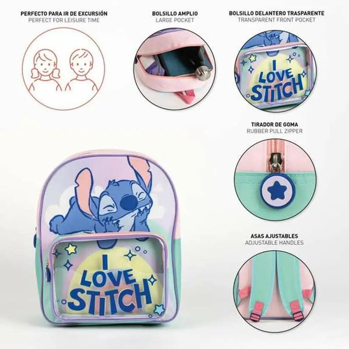 Училищна чанта Stitch Люляк