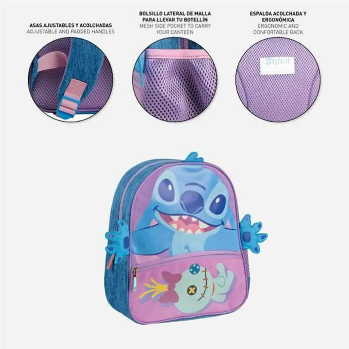 Училищна чанта Stitch Син