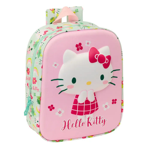 Училищна чанта Hello Kitty Зелен Розов 22 x 27 x 10 cm 3D