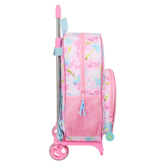Училищна чанта с колелца Barbie Painterly Розов Небесно