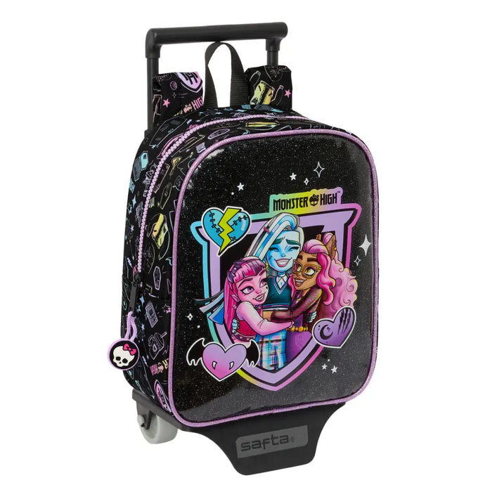 Училищна чанта с колелца Monster High Черен 22 x 27 x 10 cm