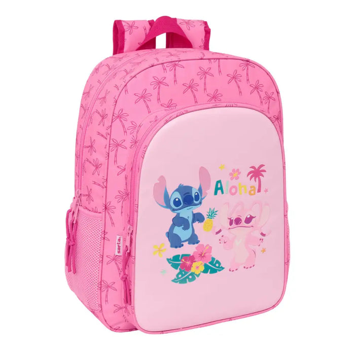 Училищна чанта Lilo & Stitch Chill Розов 33 x 42 x 14 cm