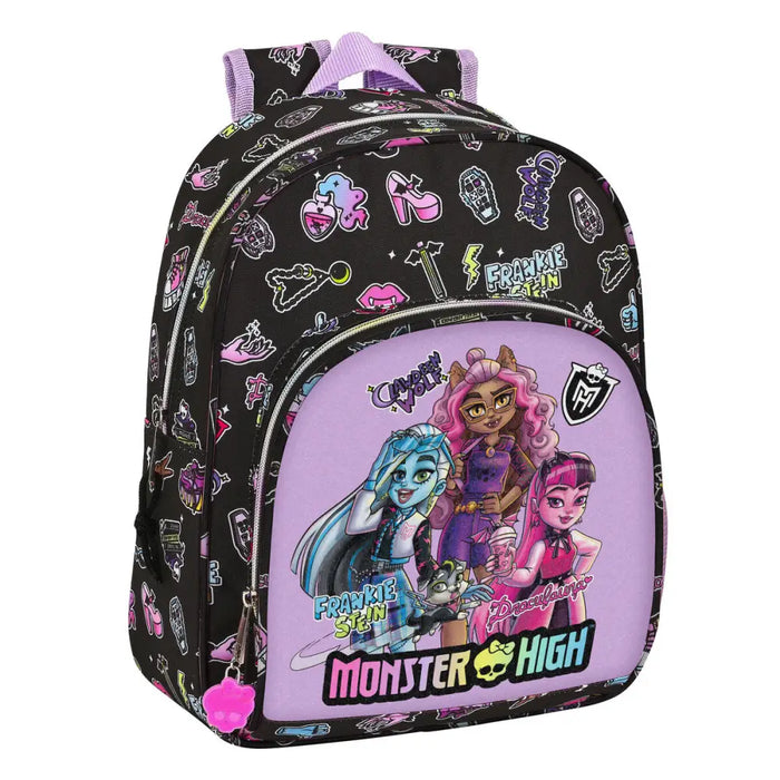 Училищна чанта Monster High Creep Черен 28 x 34 x 10 cm