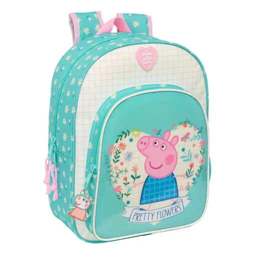 Училищна чанта Peppa Pig Pretty flowers Жълт Мента 26 x 34