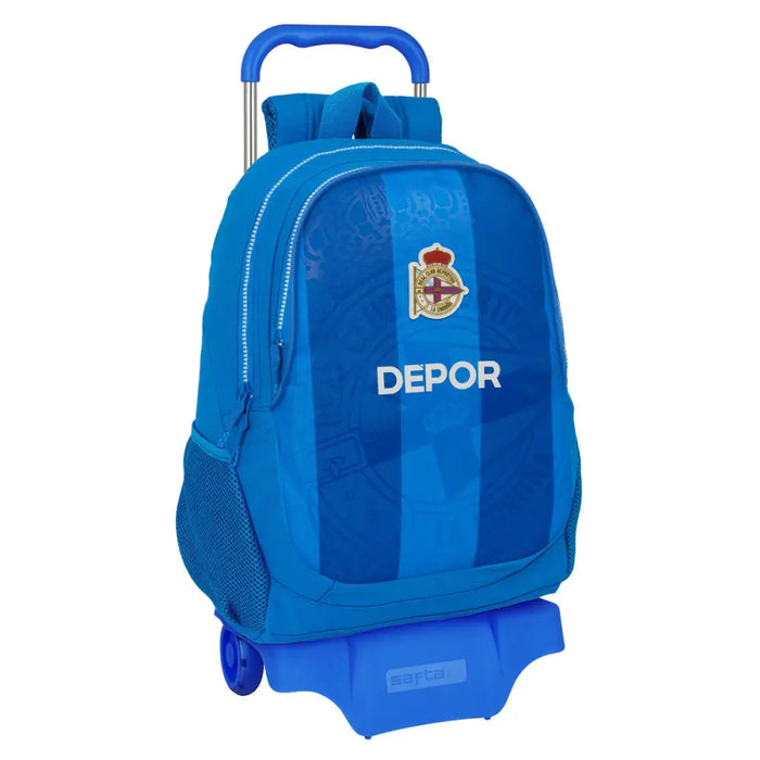 Училищна чанта с колелца R. C. Deportivo de La Coruña Син