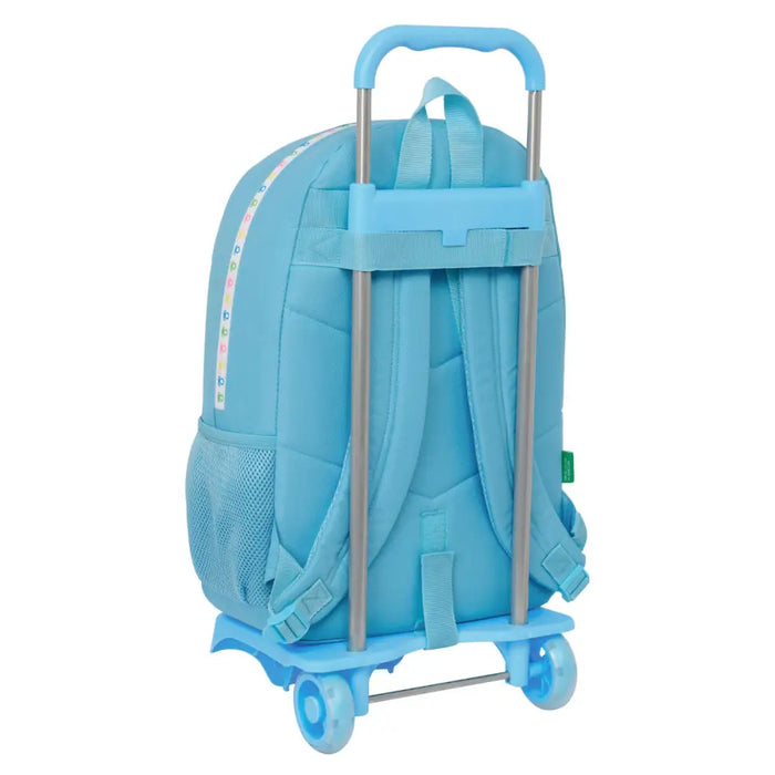 Училищна чанта с колелца Benetton Spring Небесно синьо 30 x