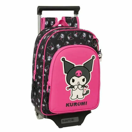 Училищна чанта с колелца Kuromi Черен Фуксия 26 x 11 x 67