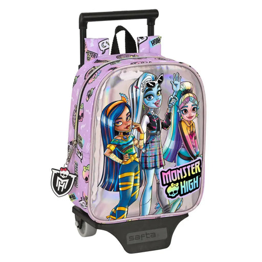 Училищна чанта с колелца Monster High Best boos Люляк 22 x