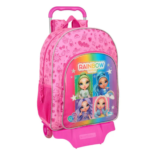 Училищна чанта с колелца Rainbow High Shine Многоцветен 33