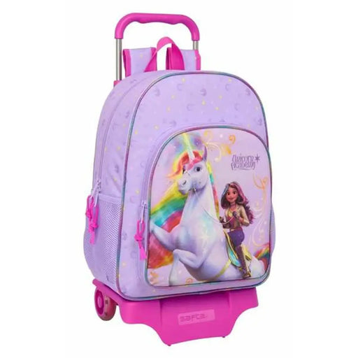Училищна чанта с колелца Unicorn Academy Люляк 33 x 42 x 14