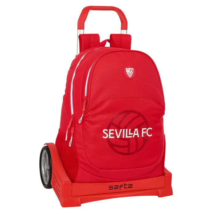 Училищна чанта с колелца Sevilla Fútbol Club Червен 32 x 44