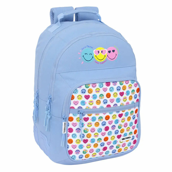 Училищна чанта Smiley Joyful Син Многоцветен 32 x 42 x 15 cm