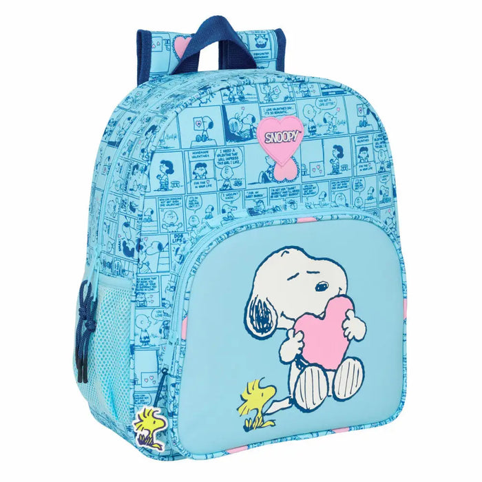 Училищна чанта Snoopy Love Син 32 x 38 x 12 cm