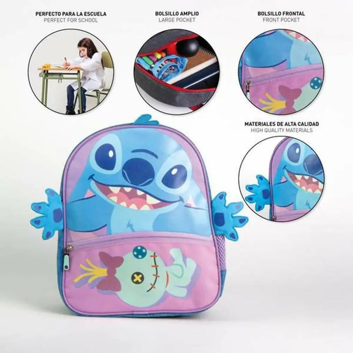 Училищна чанта Stitch Син