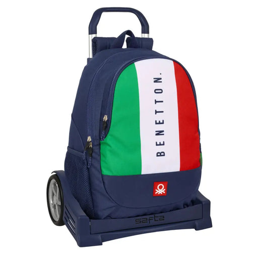 Училищна чанта с колелца Benetton Flag Морско син 32 x 44 x