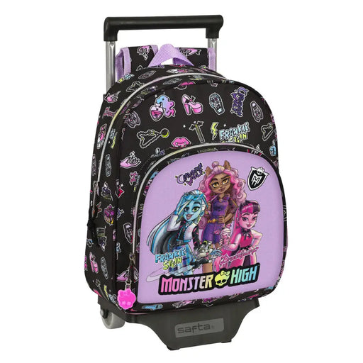 Училищна чанта с колелца Monster High Creep Черен 28 x 34 x