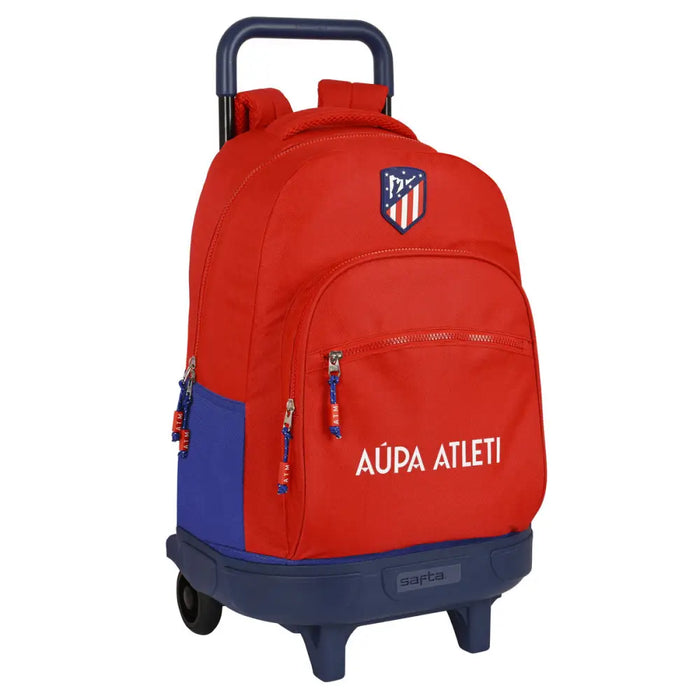 Училищна чанта с колелца Atlético Madrid Червен Морско син